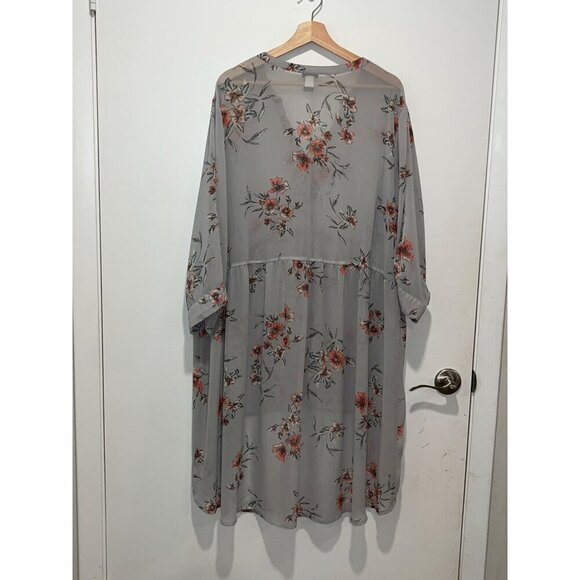 Torrid Tunic Top Womens 4x Floral Sheer High-Low Button-Front - Picture 4 of 8